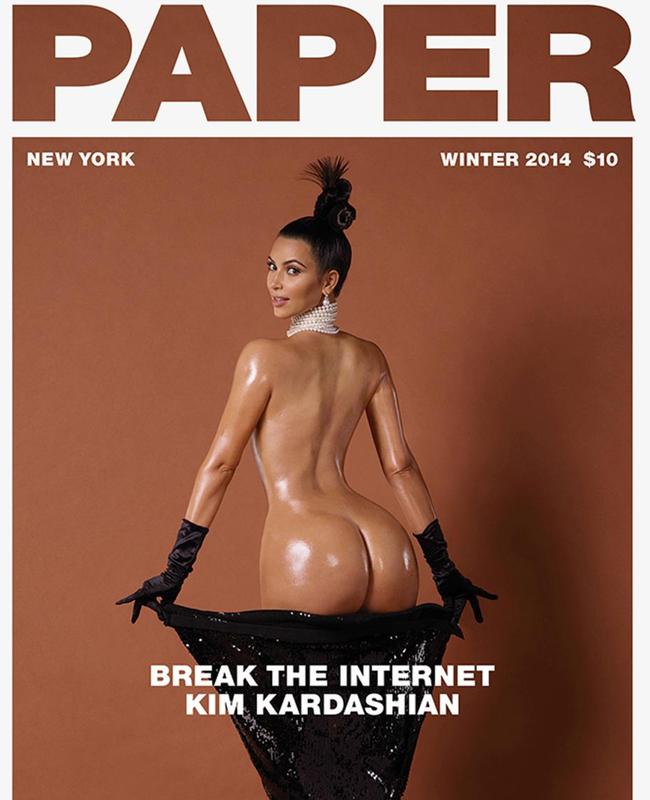 Kim Kardashian, on the cover of Paper Magazine. Picture: Paper Magazine