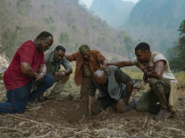 Isiah Whitlock Jr, Norm Lewis, Clarke Peters, Delroy Lindo and Jonathan Majors in a scene from the movie Da 5 Bloods. Picture: Supplied