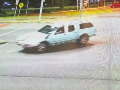 Footage of a vehicle of interest captured near the scene of an alleged hit and run at Burleigh Heads. Picture: Queensland Police Service.