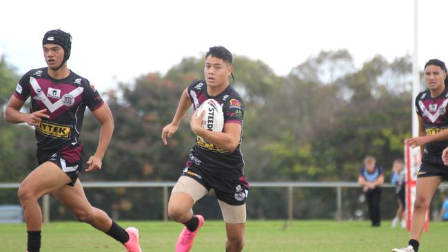 Tayshaarn Tonga. Langer Reserves round one action between Marsden SHS and Redcliffe SHS at Dolphin Oval on Wednesday May, 29, 2024.