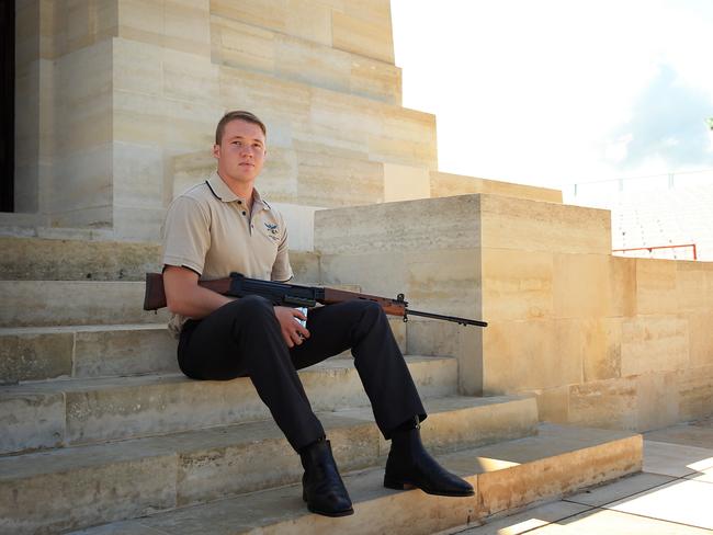 Private Sam Frater at the Lone Pine Memorial.