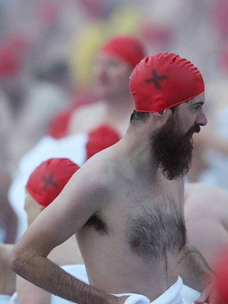 Dark Mofo 2023 Nude Solstice Swim at Long Beach Sandy Bay. Picture: Nikki Davis-Jones