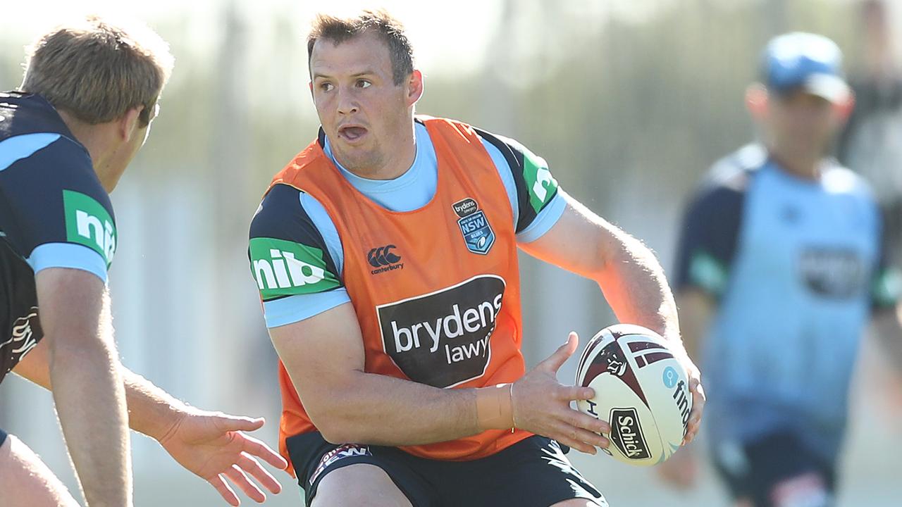 Josh Morris in action during a Blues State of Origin training session at NSWRL Centre of Excellence.