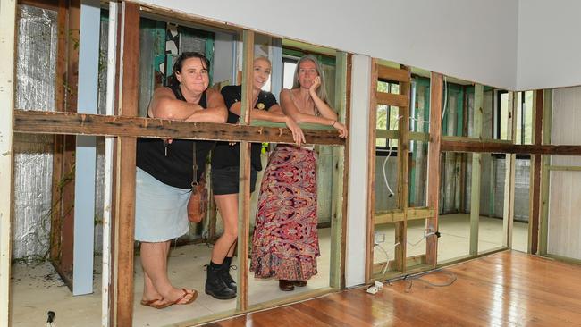 Murwillumbah residents impacted by the 2022 floods Michelle LeDan, Rebecca Foster and Ursula Wharton. Picture: Cath Piltz