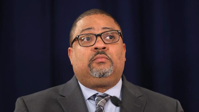 Manhattan District Attorney Alvin Bragg at a media conference in March. Picture: Getty Images via AFP