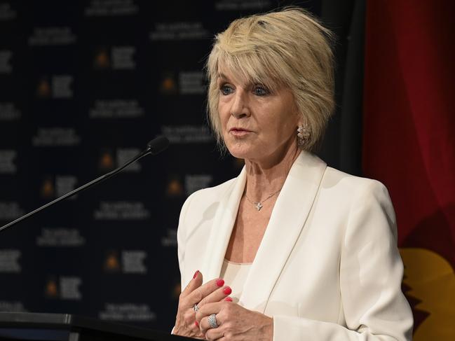 CANBERRA, AUSTRALIA, NewsWire Photos. FEBRUARY 8, 2024: ANU chancellor Julie Bishop introduces James Marape, the Prime Minister of Papua New Guinea to deliver an address at The Australian National University in Canberra. Picture: NCA NewsWire / Martin Ollman