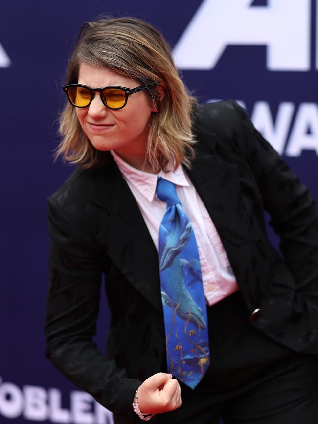 Alex Lahey went for a splash of colour, pairing a whale themed tie with a dark suit. (Photo by Mark Metcalfe/Getty Images)