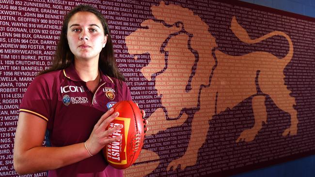 Rookie McKenzie Dowrick will provide a fearsome target for the Lions in the square. Picture: AAP