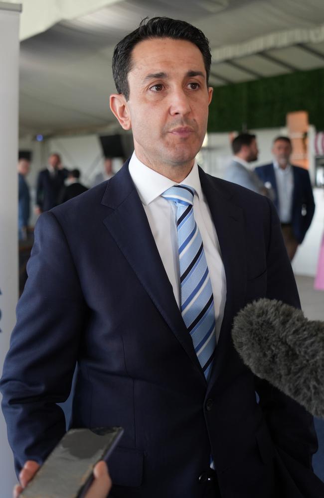 Queensland Opposition Leader David Crisafulli speaks at the Toowoomba Chamber of Commerce's business breakfast at Clifford Park, June 27, 2024.