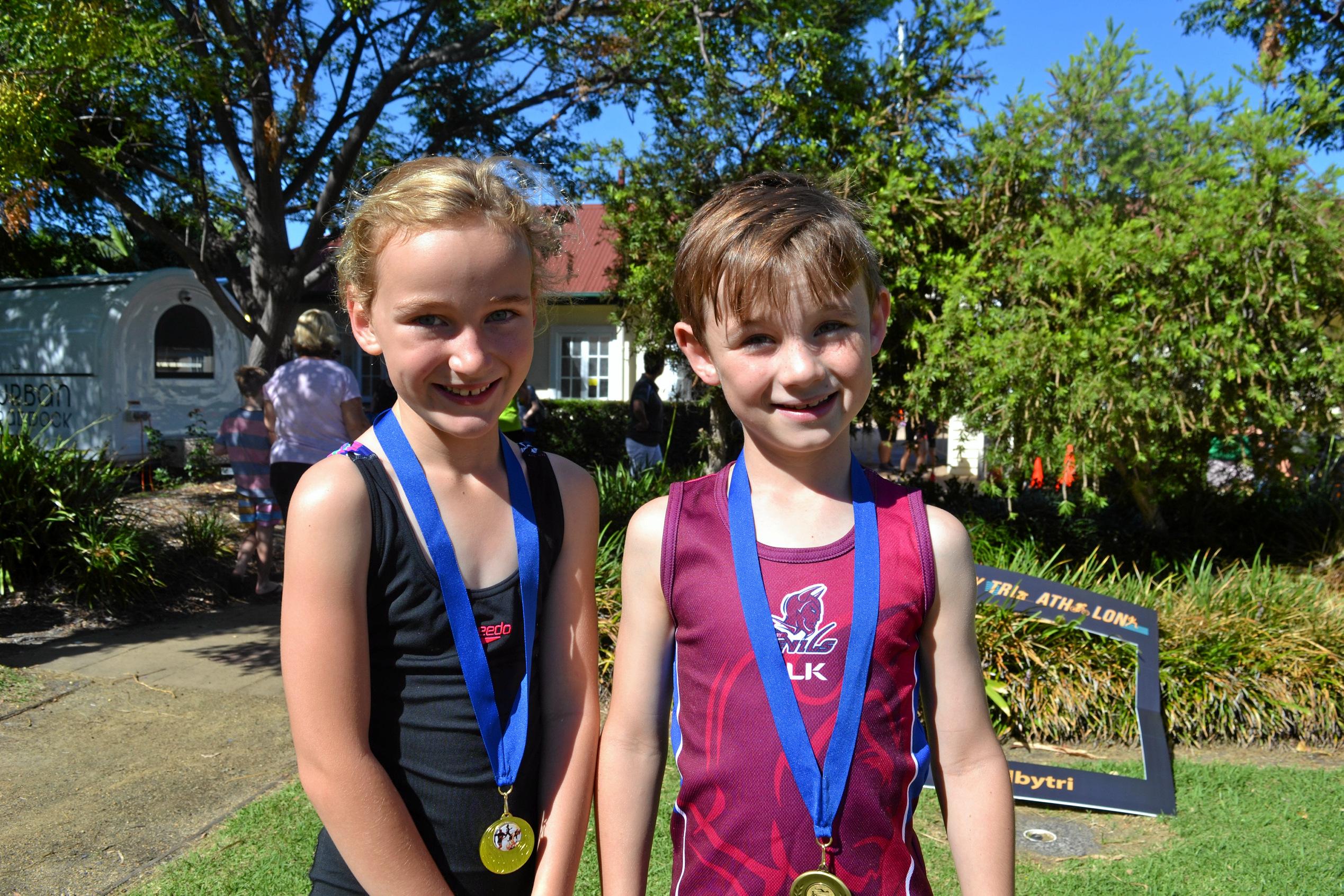 Gemma Sullivan and Innes Dellit participated in their first triathlon, and say they'll definitely be back for more. Picture: Meg Gannon