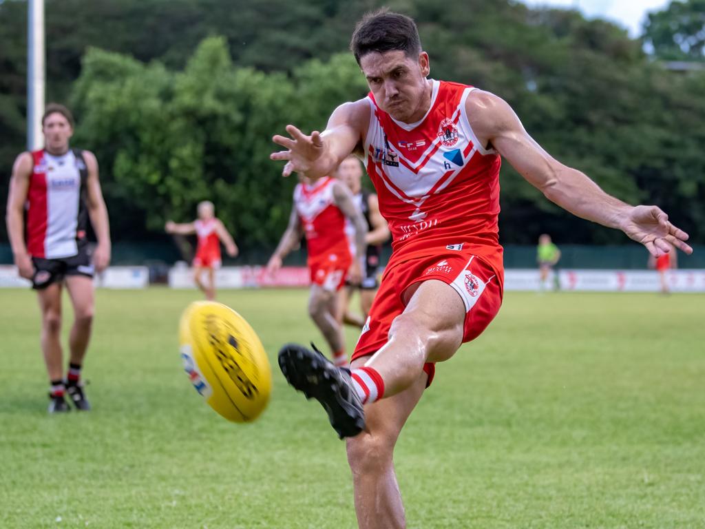 Waratah captain Brodie Carroll has been in strong form in the 2021-22 NTFL season Picture: Warren Leyden / AFLNT Media