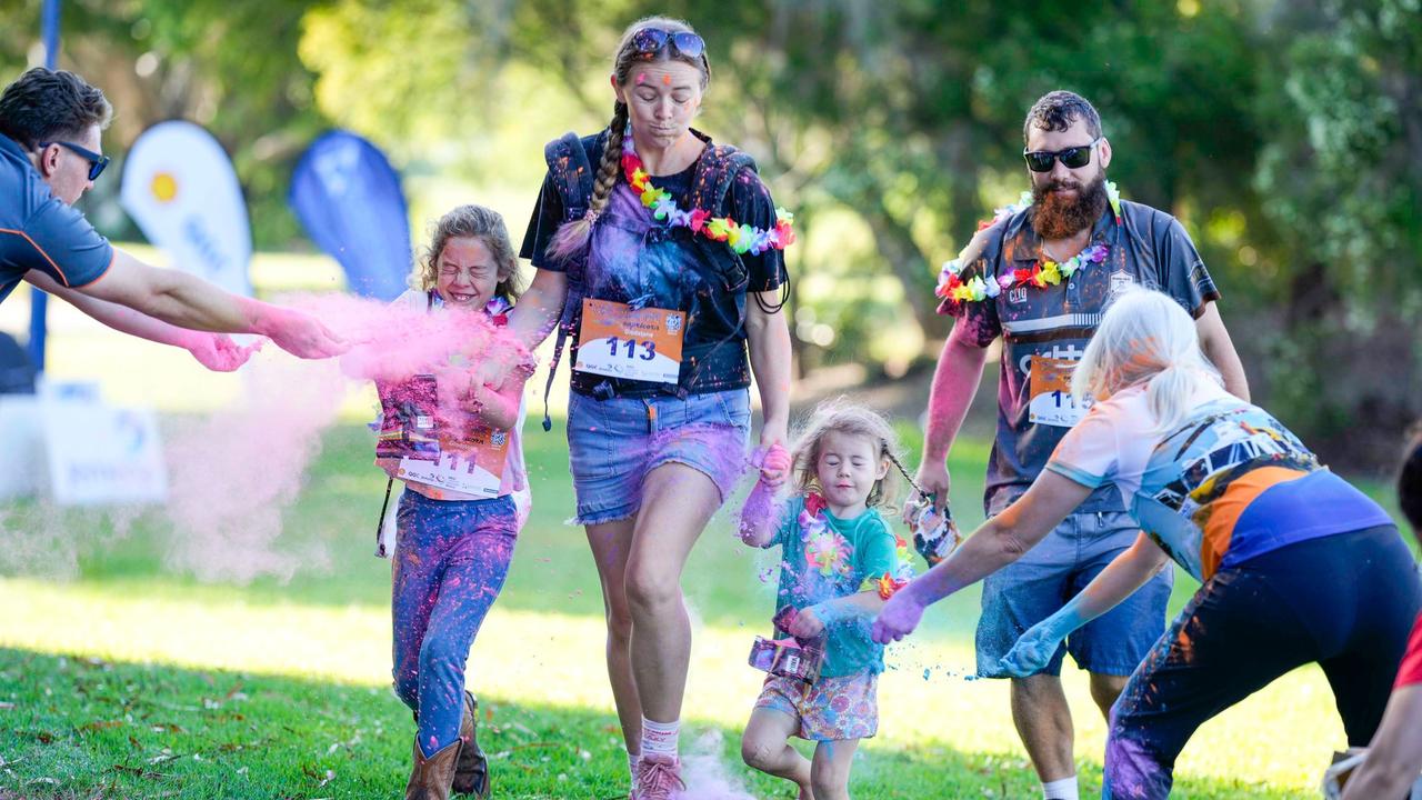 Photos from Cherryandjun Photography of the 2023 Gladstone Colour Me Capricorn fun run for the RACQ CapRescue.