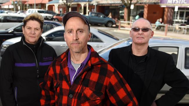 Jenny Keep, Kent Waghorne and Mark Botten from the Sunbury Business Association are frustrated by a lack of parking. Picture: Kylie ELse