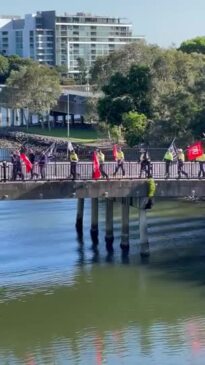 ‘Not going away’: Union members protest along Gold Coast Highway