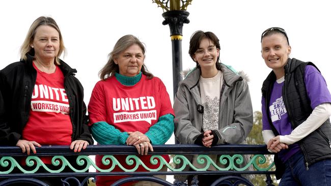 L-R: Sherryn Parker, Connie Quinn, June Minor-Cywinska, and Vanessa Wood are advocating for better wages. Picture: Dean Martin