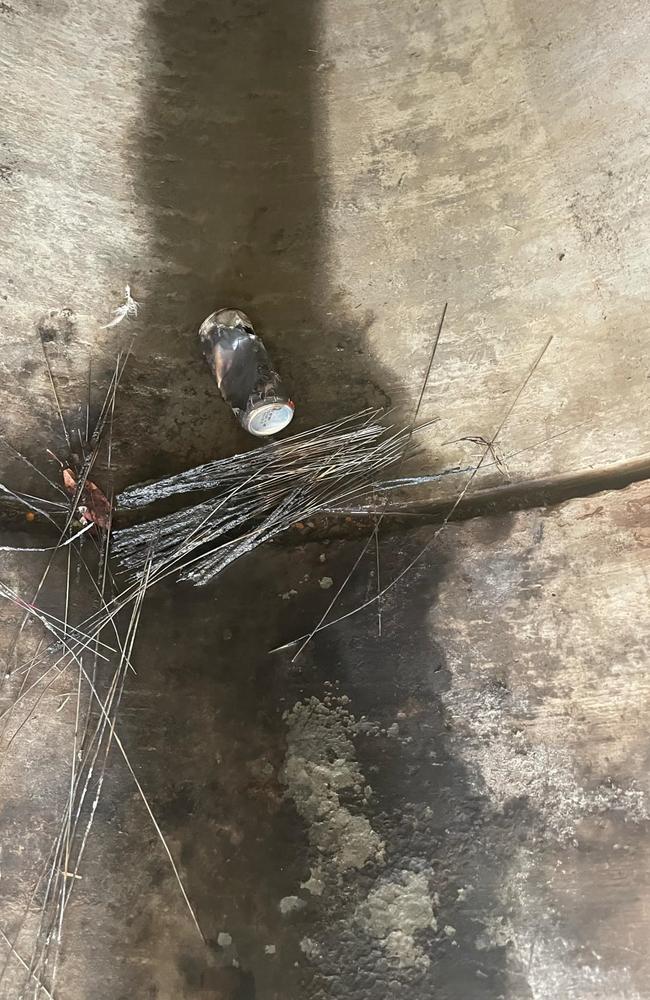 Sparklers and cans in the drain Kepnock students were reportedly playing in.