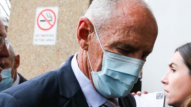 SYDNEY, AUSTRALIA - Newswire Photos - August 29, 2022: Chris Dawson is seen arriving at the Supreme Court in Sydney as his verdict is delivered today. The former rugby league player is alleged to have murdered his wife Lynette 40 years ago. Picture NCA Newswire/ Gaye Gerard.