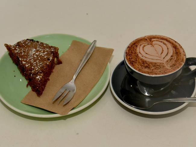 Chocolate Brownine and Hot Chocolate. Picture: Evan Morgan