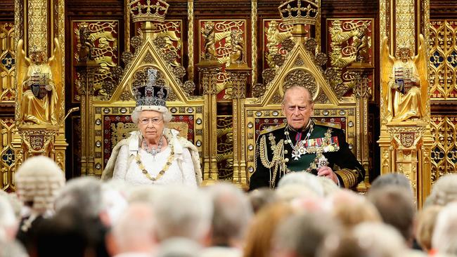 Queen Elizabeth II and Prince Philip ahead of the Queen's Speech during the state opening of parliament in London, 2016. Picture: Chris Jackson / POOL / AFP