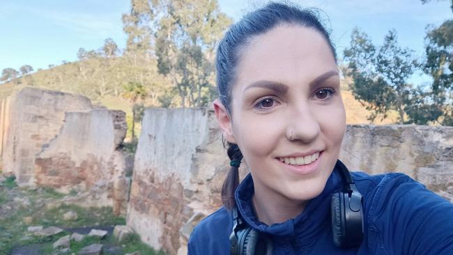 Jessica, a 26-year-old nurse from the northern suburbs, was assaulted while walking on Anstey Hill track on Friday. She suffered a deep gash to her right leg. Picture: Supplied.