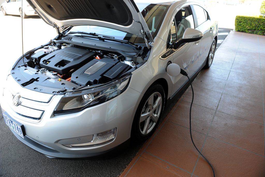 CHARGED UP: Holden's new extended-range electric vehicle, the Volt. Photo: Max Fleet / NewsMail. Picture: Max Fleet