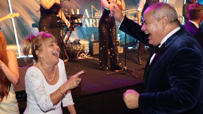 Donna Gates and Tom Tate at the Gold Coast Business Excellence Awards 2024 Gala for Gold Coast at Large. Picture, Portia Large.