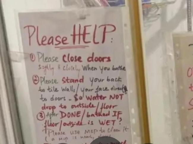The rules were also plastered on walls in the kitchen and living area. Picture: Reddit