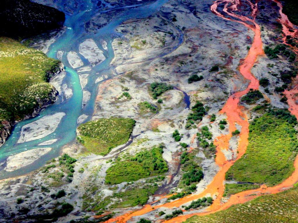 Remote rivers and streams in northern Alaska's Brooks Range are turning orange due to minerals exposed by thawing permafrost. This has significant implications for drinking water and fisheries in Arctic watersheds as the climate continues to change. Picture: Ken Hill/National Park Service