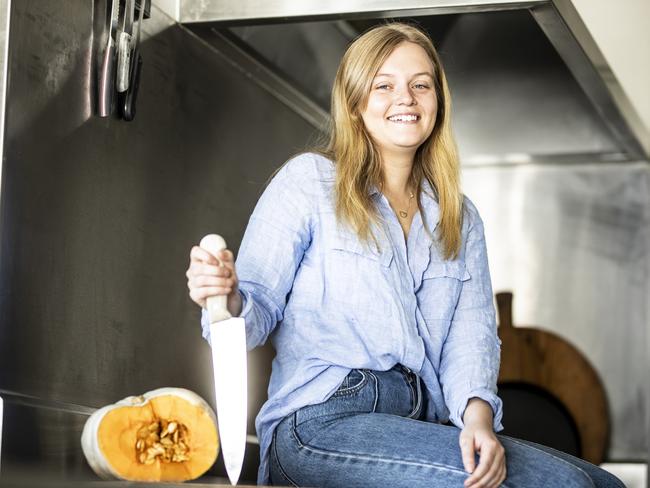 Catching up with Hobart MasterChef contestant Sabina Newton in her home kitchen for a tell-all about her time on the show. Picture Eddie Safarik