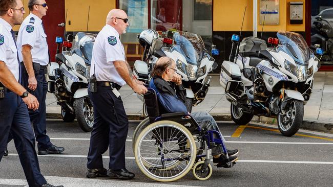 There was a heavy police presence on hand. Picture: NCA NewsWire / Brenton Edwards