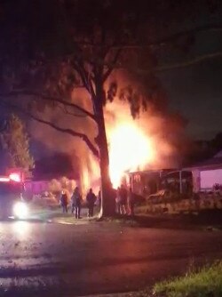 The fire ripped through the home about 5am.