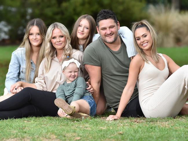 The Fevola family (from left): Leni, Alex, Tobi, Lulu, Brendan and Mia. Picture: Nicki Connolly