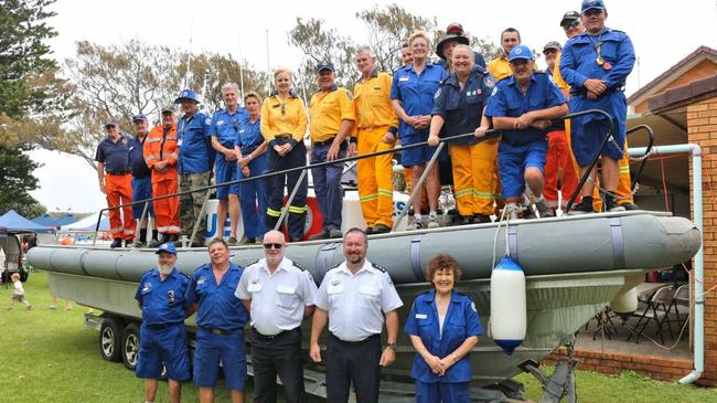 Marine Rescue NSW Woolgoolga crew members. Picture: ROBERT WATKIN