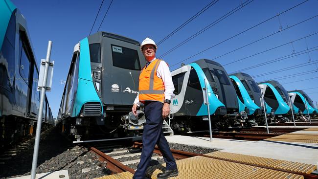 Sydney Metro CEO Jon Lamonte pictured at the marshalling yard at Rouse Hill. Picture: Toby Zerna