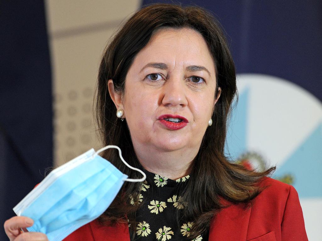 Annastacia Palaszczuk has called for a ‘massive reduction’ in the number of international arrivals. Picture: John Gass / NCA NewsWire