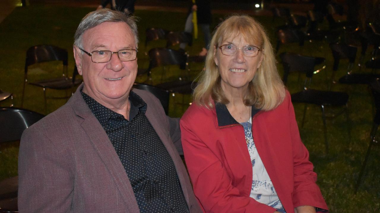 Don Wass and Karen Smith at the 2022 Ipswich Anzac Day Dawn Service. Picture: Jessica Baker