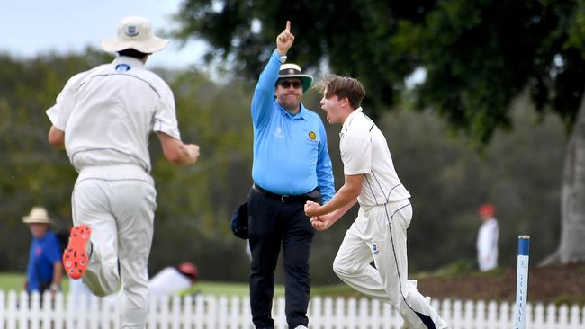 Brisbane Grammar School players celebrate. Picture, John Gass