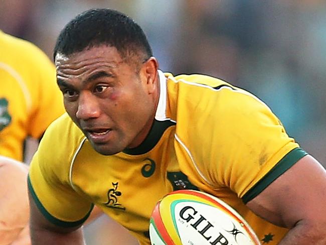 SYDNEY, AUSTRALIA - JUNE 21: Wycliff Palu of the Wallabies runs the ball during the International Test match between the Australia Wallabies and France at Allianz Stadium on June 21, 2014 in Sydney, Australia. (Photo by Brendon Thorne/Getty Images)