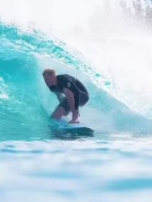 Meanwhile, Prince Harry has been learning to surf - 330km away from their home. Picture: Instagram