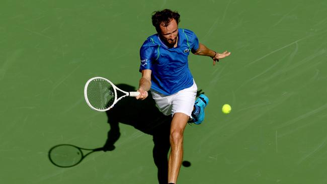 Medvedev’s frustration with the courts at Indian Wells has been well established. (Photo by Matthew Stockman/Getty Images)