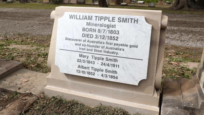 The grave of gold pioneer William Tipple Smith at Rookwood Cemetery. Picture: Tim Hunter