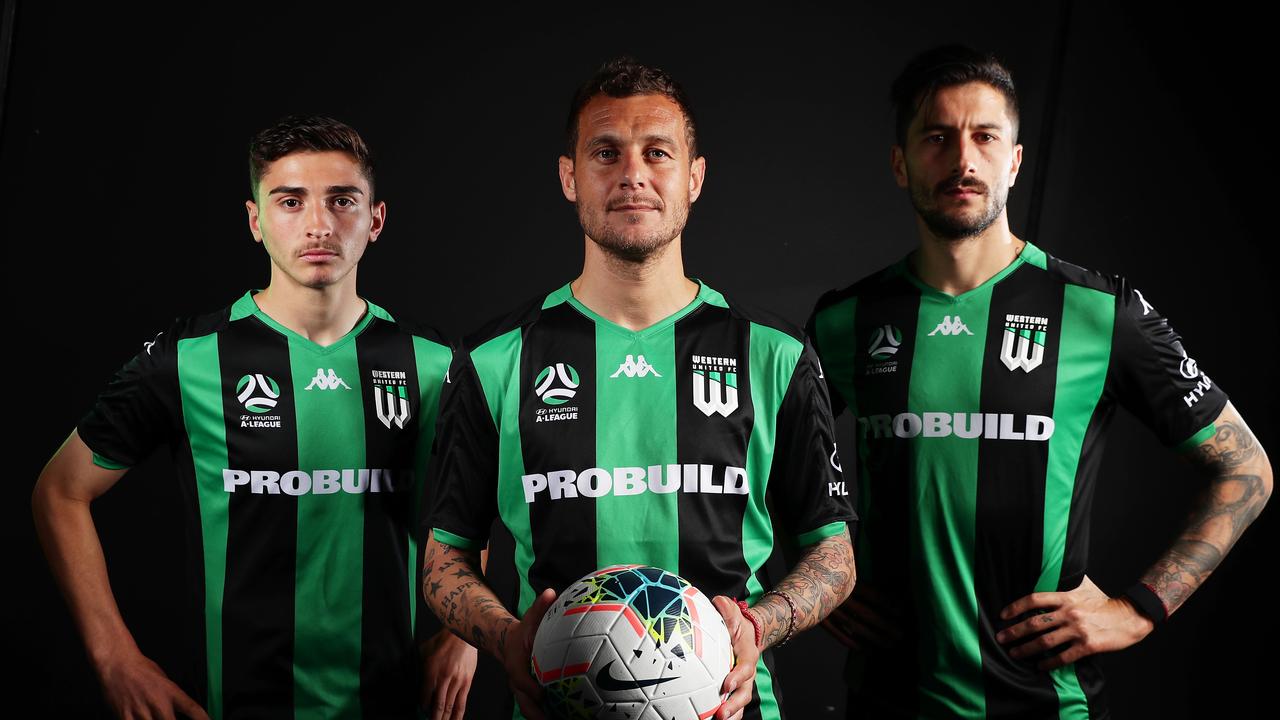 Joshua Cavallo, Alessandro Diamanti and Panagiotis Kone of new A-League side Western United.