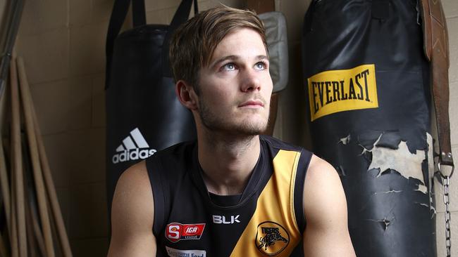 South Australian Jonty Scharenberg, the brother of Collingwood’s Matt, will be hoping for a lifeline on Monday when the pre-season and rookie drafts are held.
