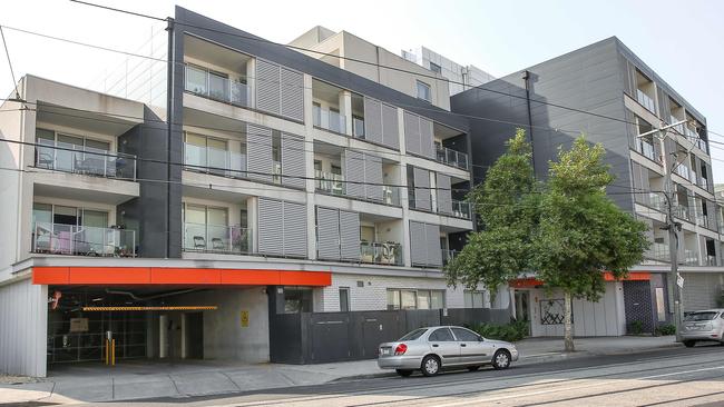 Experts suggest anyone planning to buy off the plan should do all the relevant research. These apartments in Preston made headlines when it was discovered they were covered in combustible cladding. Picture: Ian Currie