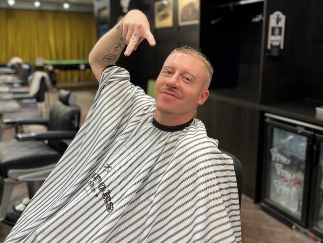 Hip-Hop superstar Macklemore spotted getting a 'fresh fade' at Brisbane barber Mr Brooks Barber. Photo: Mr Brooks Barber