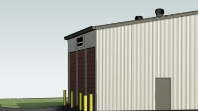 The proposed building of the rural fire station.