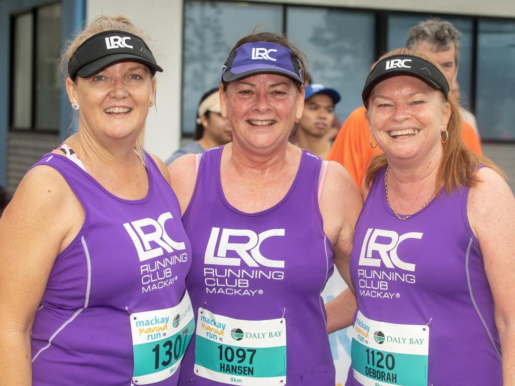 Karen Nitz, Lenore Hansen and Deborah Minter at Mackay Marina Run Sunday 4 June 2023 Picture: Michaela Harlow