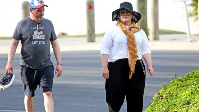 Melissa and husband Ben Falcone in Byron Bay. Picture: Nathan Edwards.