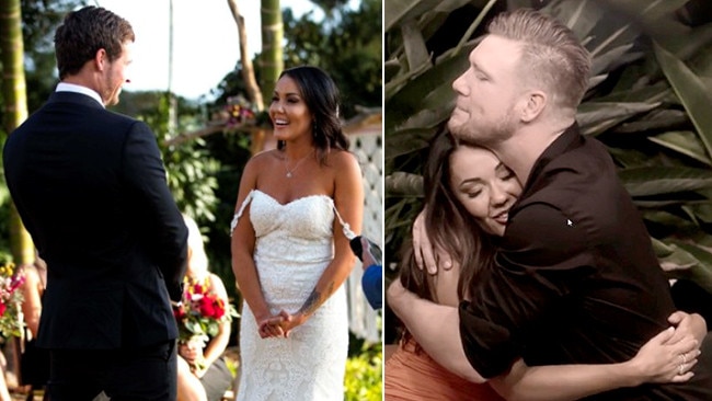 Davina 'married' Ryan on Married at First Sight (left) ... but soon found herself in the arms of another woman's husband, Dean.