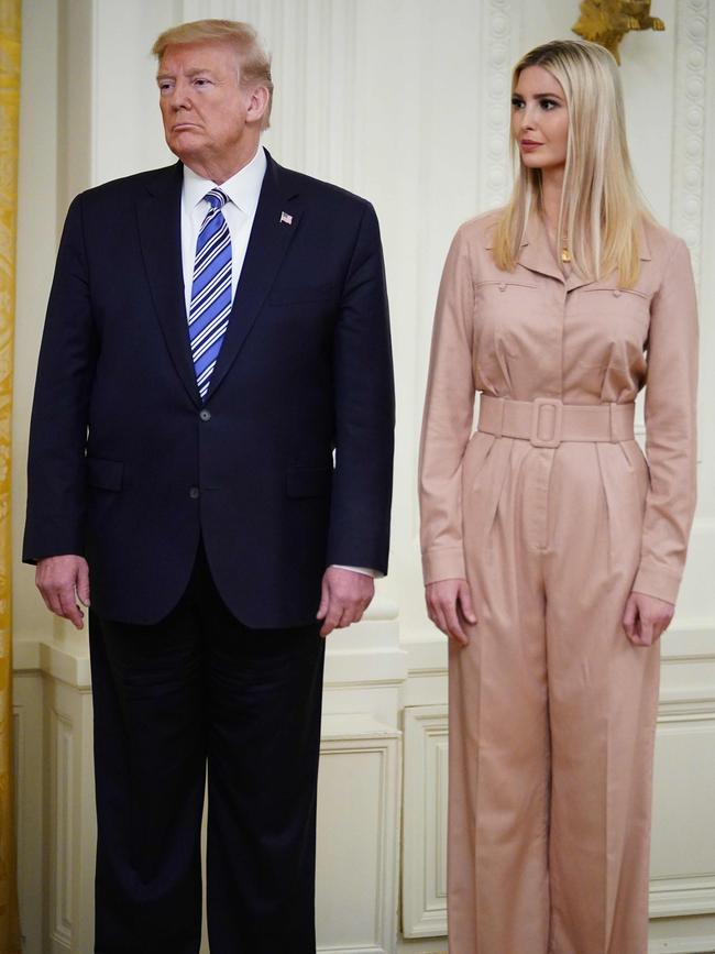 US President Donald Trump and Ivanka Trump attend a briefing about supporting small businesses during the coronavirus pandemic.